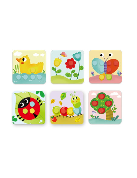 TOOKY TOY Układanka Klocki dla Dzieci Zwierzęta Dopasuj Nauka Kształtów Kolorów + Plansze