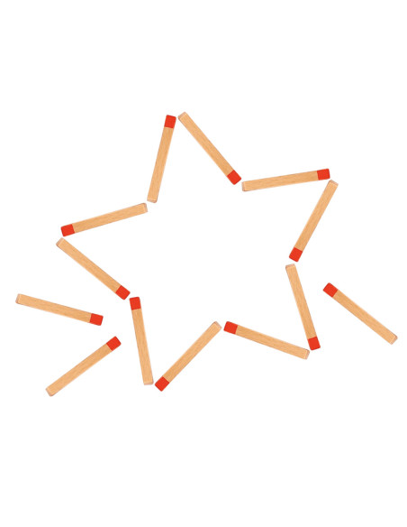 Tooky Toy Drewniana Układanka Gra Logiczna Łamigłówki Zapałki Magnetyczne dla Dzieci 58 el.