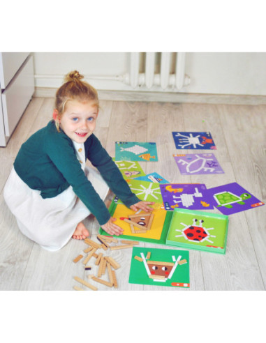 Tooky Toy Układanka Gra Logiczna Łamigłówki Klocki Magnetyczne dla Dzieci 49 el.