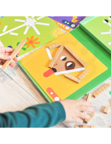 Tooky Toy Układanka Gra Logiczna Łamigłówki Klocki Magnetyczne dla Dzieci 49 el.