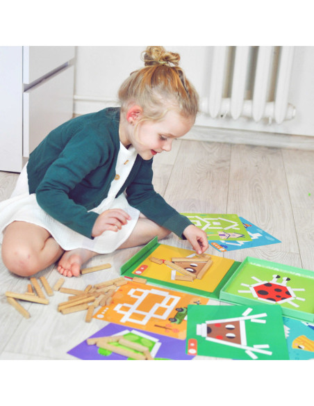 Tooky Toy Układanka Gra Logiczna Łamigłówki Klocki Magnetyczne dla Dzieci 49 el.