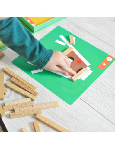 Tooky Toy Układanka Gra Logiczna Łamigłówki Klocki Magnetyczne dla Dzieci 49 el.