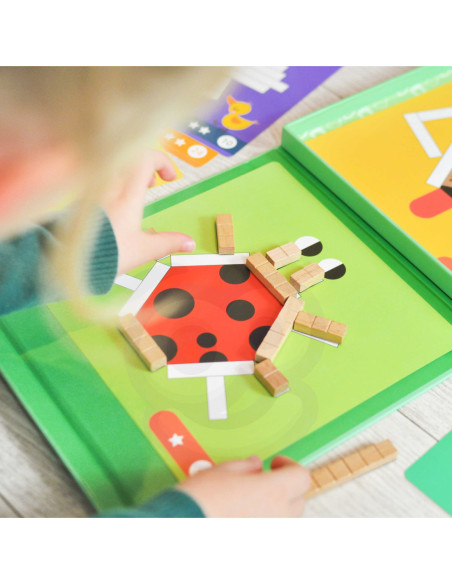 Tooky Toy Układanka Gra Logiczna Łamigłówki Klocki Magnetyczne dla Dzieci 49 el.