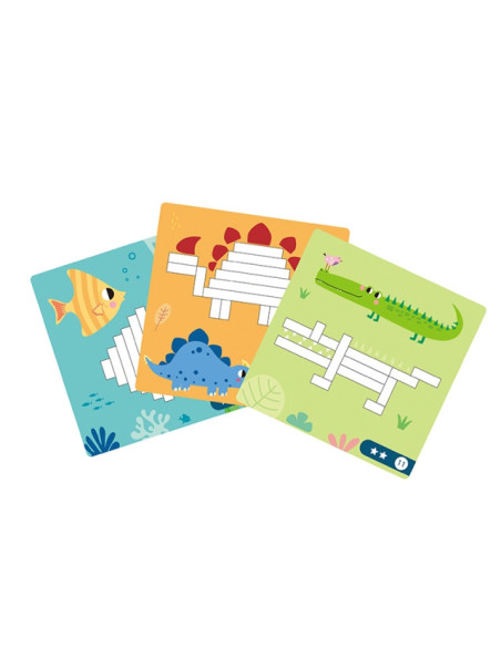 Tooky Toy Układanka Gra Logiczna Łamigłówki Klocki Magnetyczne dla Dzieci 49 el.