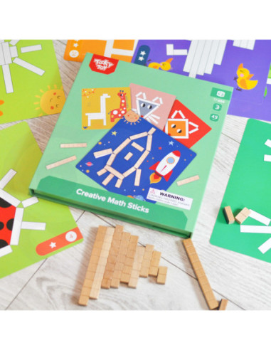 Tooky Toy Układanka Gra Logiczna Łamigłówki Klocki Magnetyczne dla Dzieci 49 el.