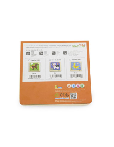 VIGA Poręczne Drewniane Puzzle Konik