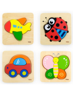 VIGA Pierwsze drewniane Puzzle maluszka Motylek 2