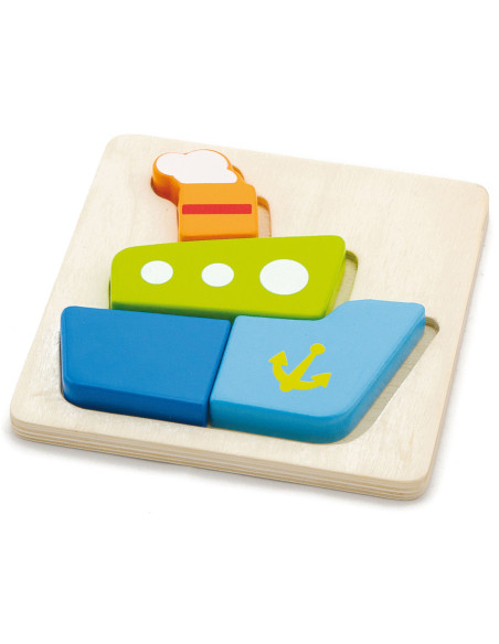 VIGA Pierwsze drewniane Puzzle maluszka Statek