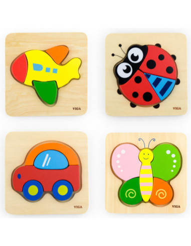 VIGA Pierwsze drewniane Puzzle maluszka Statek