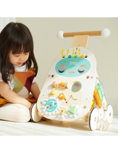 CLASSIC WORLD Chodzik Pchacz 4w1 Robot Walker dla Dzieci Ksylofon Lustro Sorter