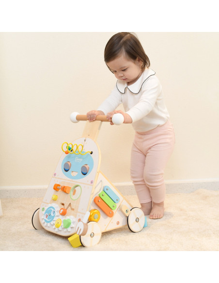 CLASSIC WORLD Chodzik Pchacz 4w1 Robot Walker dla Dzieci Ksylofon Lustro Sorter