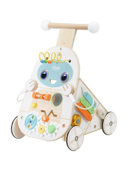 CLASSIC WORLD Chodzik Pchacz 4w1 Robot Walker dla Dzieci Ksylofon Lustro Sorter