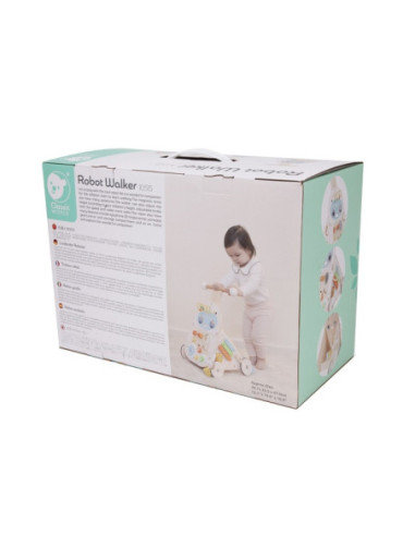CLASSIC WORLD Chodzik Pchacz 4w1 Robot Walker dla Dzieci Ksylofon Lustro Sorter