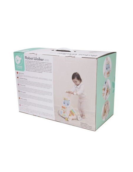 CLASSIC WORLD Chodzik Pchacz 4w1 Robot Walker dla Dzieci Ksylofon Lustro Sorter