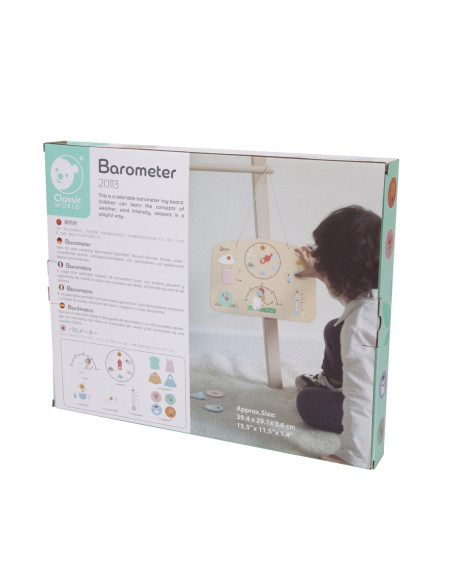 CLASSIC WORLD Tablica Edukacyjna Barometr Nauka dla Dzieci Pogoda Wiatr Temperatura 9 el.