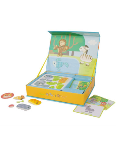 CLASSIC WORLD Układanka Magnetyczna Zwierzęta Tablica Klocki Puzzle Pamięć 60 el.