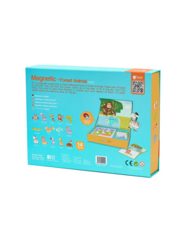 CLASSIC WORLD Układanka Magnetyczna Zwierzęta Tablica Klocki Puzzle Pamięć 60 el.