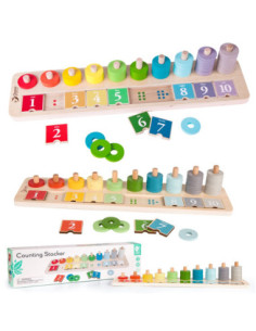 CLASSIC WORLD Montessori Puzzle Blocks Learning Counting and Colors for Children 66 pcs.