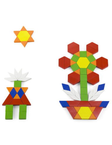 VIGA Drewniane Klocki Płaskie w wiaderku 250 elementów