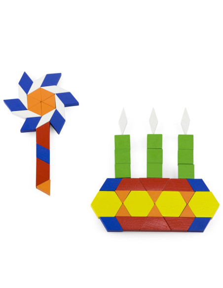 VIGA Drewniane Klocki Płaskie w wiaderku 250 elementów