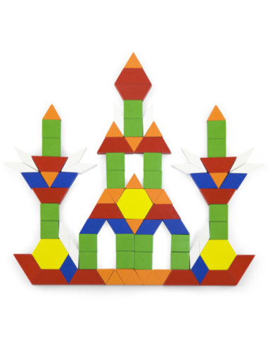 VIGA Drewniane Klocki Płaskie w wiaderku 250 elementów