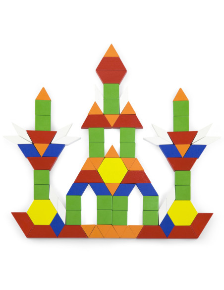 VIGA Drewniane Klocki Płaskie w wiaderku 250 elementów