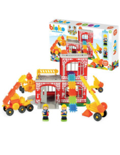 MOCHTOYS Klocki Jeżyki Pin Bricks STRAŻ POŻARNA w Kartonie 100 el. + 2 Figurki