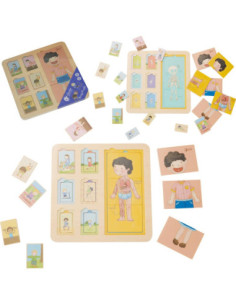 CLASSIC WORLD Tablica Edukacyjna Ciało Ludzkie Układanka Klocki Puzzle dla Dzieci Dopasuj 19 el.