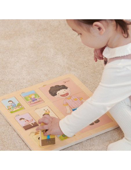 CLASSIC WORLD Tablica Edukacyjna Ciało Ludzkie Układanka Klocki Puzzle dla Dzieci Dopasuj 19 el.