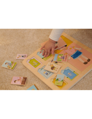 CLASSIC WORLD Tablica Edukacyjna Ciało Ludzkie Układanka Klocki Puzzle dla Dzieci Dopasuj 19 el.