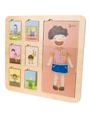 CLASSIC WORLD Tablica Edukacyjna Ciało Ludzkie Układanka Klocki Puzzle dla Dzieci Dopasuj 19 el.