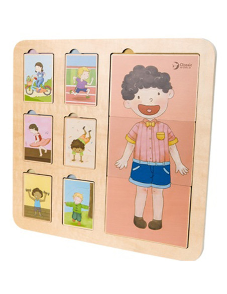 CLASSIC WORLD Tablica Edukacyjna Ciało Ludzkie Układanka Klocki Puzzle dla Dzieci Dopasuj 19 el.