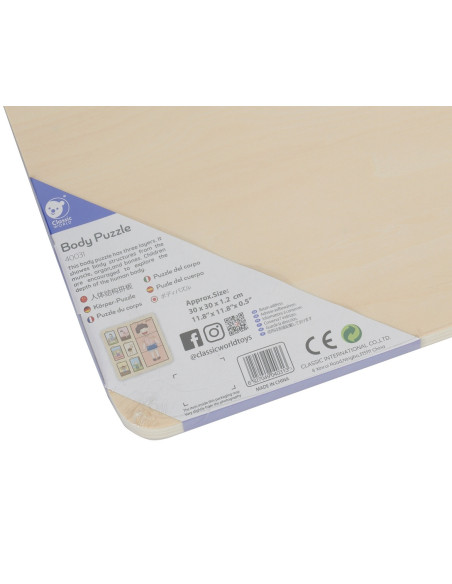 CLASSIC WORLD Tablica Edukacyjna Ciało Ludzkie Układanka Klocki Puzzle dla Dzieci Dopasuj 19 el.