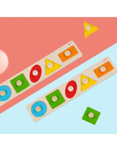 CLASSIC WORLD Układanka dla Dzieci Nauka Kształtów Figur Kolorów 7 el.