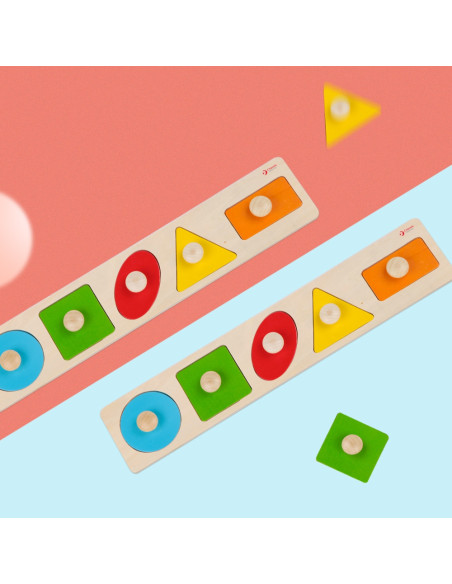 CLASSIC WORLD Układanka dla Dzieci Nauka Kształtów Figur Kolorów 7 el.