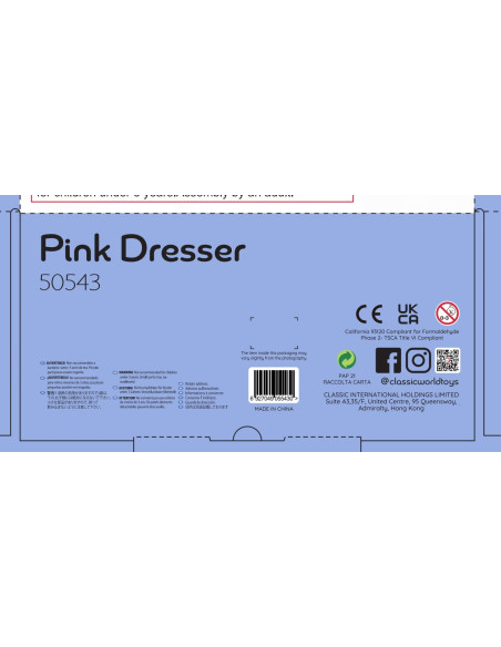 CLASSIC WORLD Drewniana Toaletka dla Dziewczynki z Lustrem + 11 akc