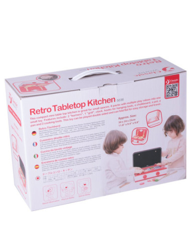 CLASSIC WORLD Drewniana Kuchnia 2w1 Grill + Kuchenka dla Dzieci 22el.