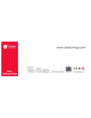 CLASSIC WORLD Drewniana Kuchnia 2w1 Grill + Kuchenka dla Dzieci 22el.