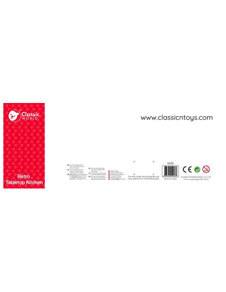 CLASSIC WORLD Drewniana Kuchnia 2w1 Grill + Kuchenka dla Dzieci 22el.