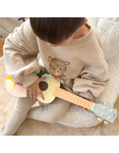 CLASSIC WORLD Drewniane Ukulele Gitara dla Dzieci Różowa