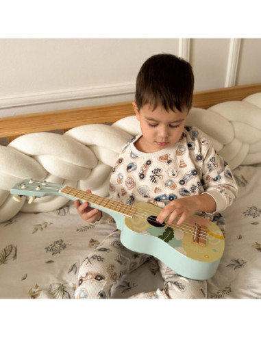 CLASSIC WORLD Drewniane Ukulele Gitara dla Dzieci Różowa