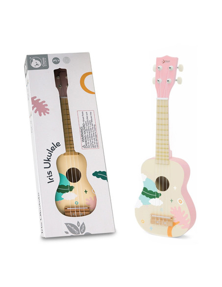 CLASSIC WORLD Drewniane Ukulele Gitara dla Dzieci Różowa