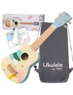CLASSIC WORLD Drewniane Ukulele Gitara dla Dzieci Niebieskie