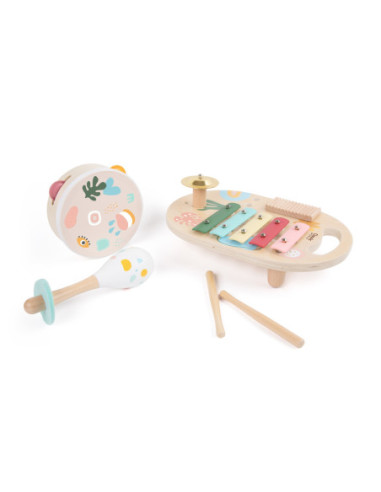 CLASSIC WORLD Zestaw Instrumenty Muzyczne dla Dzieci Cymbałki Bębenek Grzechotka  5 el.