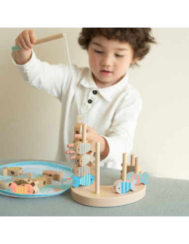 CLASSIC WORLD Drewniana Gra Łowienie Rybek Zestaw 2 Wędki 24 el.