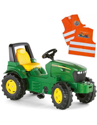 Rolly Toys John Deere Traktor na Pedały z Łyżką + Kamizelka Odblaskowa dla Dzieci Gratis