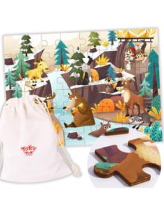 TOOKY TOY Puzzle with Bag Alpine Animals and Landscape Puzzle 49 pcs.