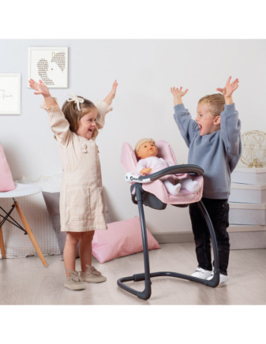 Smoby Krzesełko do karmienia Maxi Cosy Quinny 3w1 dla lalki Nosidełko Bujak