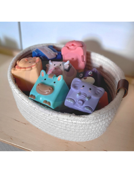 WOOPIE Klocki Sensoryczne Układanka Do Ściskania Dźwięk Zwierzątka 12 el.