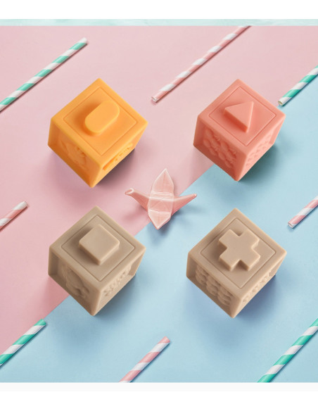 WOOPIE Klocki Sensoryczne Układanka do Ściskania Dźwięk Nauka Liczenia 12 el.